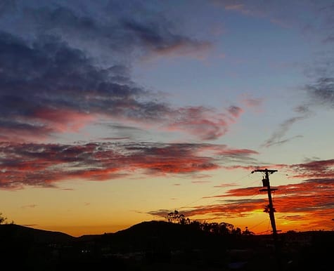 Sunset over San Marcos as Daylight Savings comes to an end